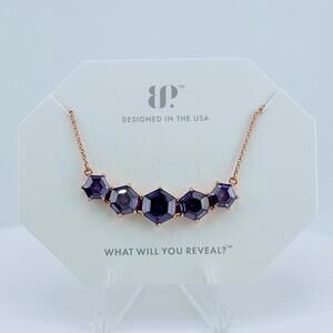 Bomb Party Necklace "The Sara Necklace" Purple Topaz on Rose Gold